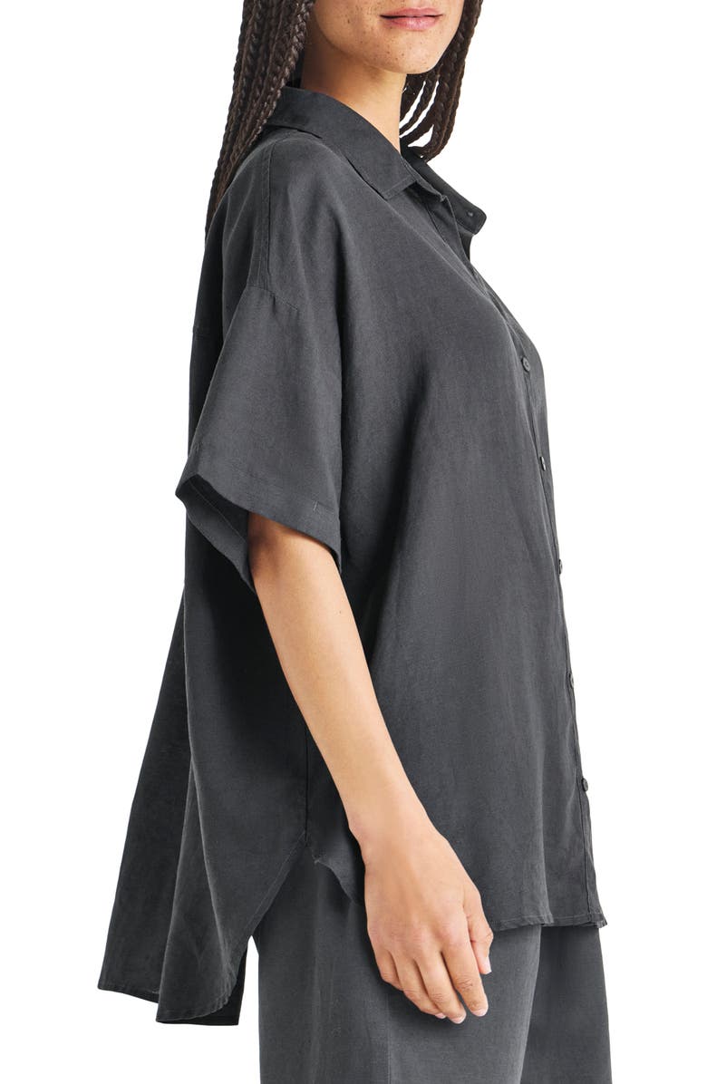 Splendid Dawson Elbow Sleeve Linen Blend Button-Up Shirt, Alternate, color,