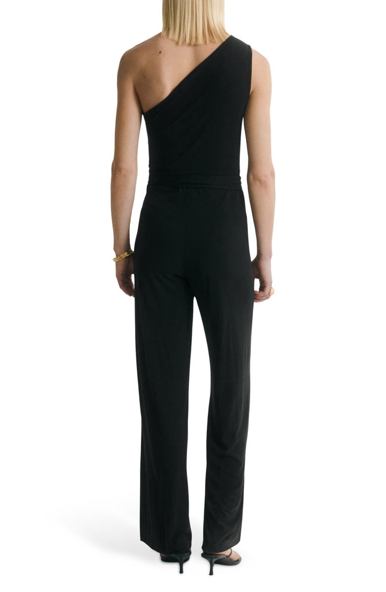 MANGO Belted One-Shoulder Jumpsuit, Alternate, color, 