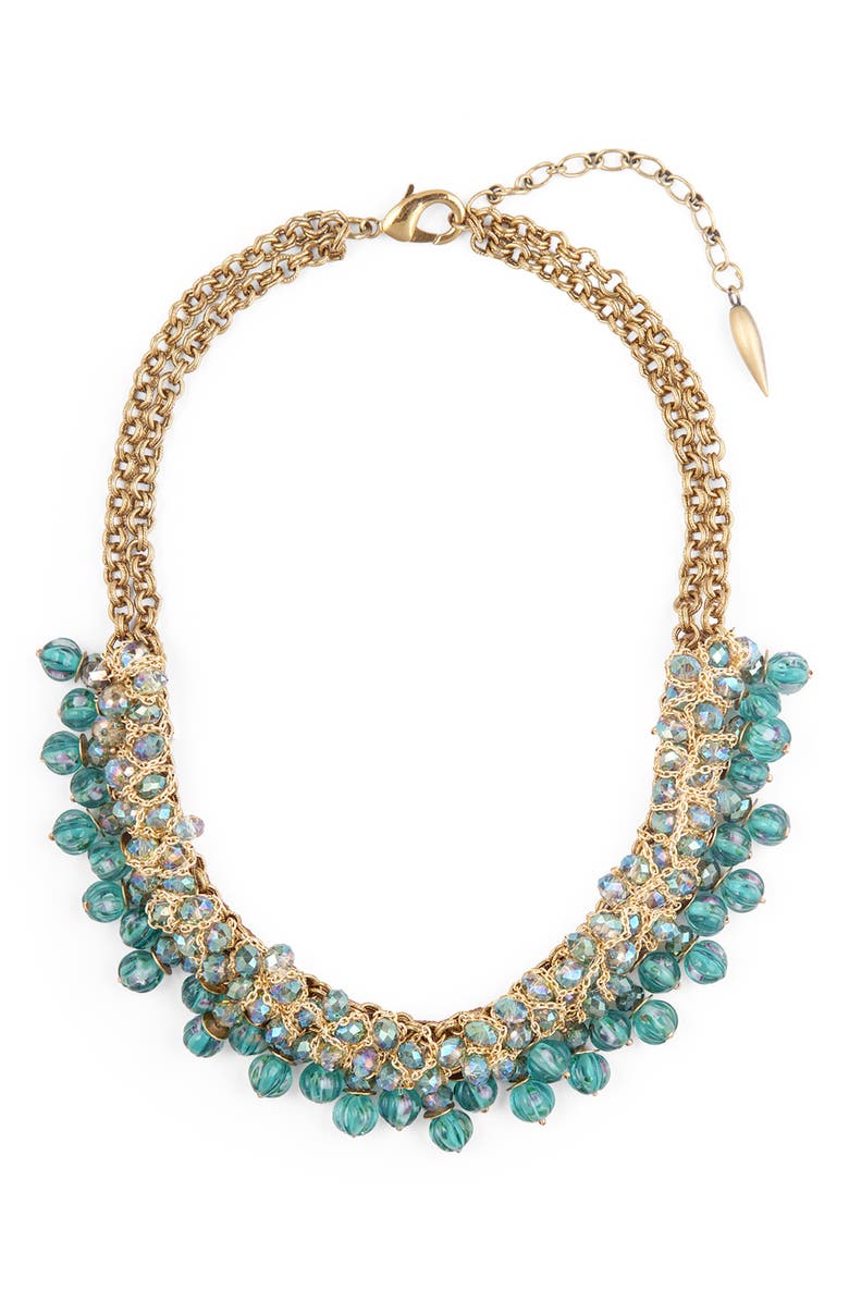 Deepa Gurnani Emil Necklace, Main, color, Teal