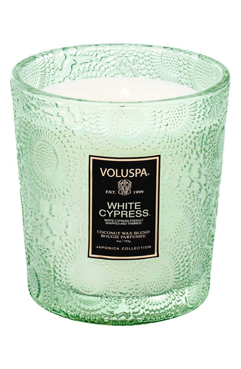 Voluspa White Cypress Classic Candle, Main, color, White Cypress