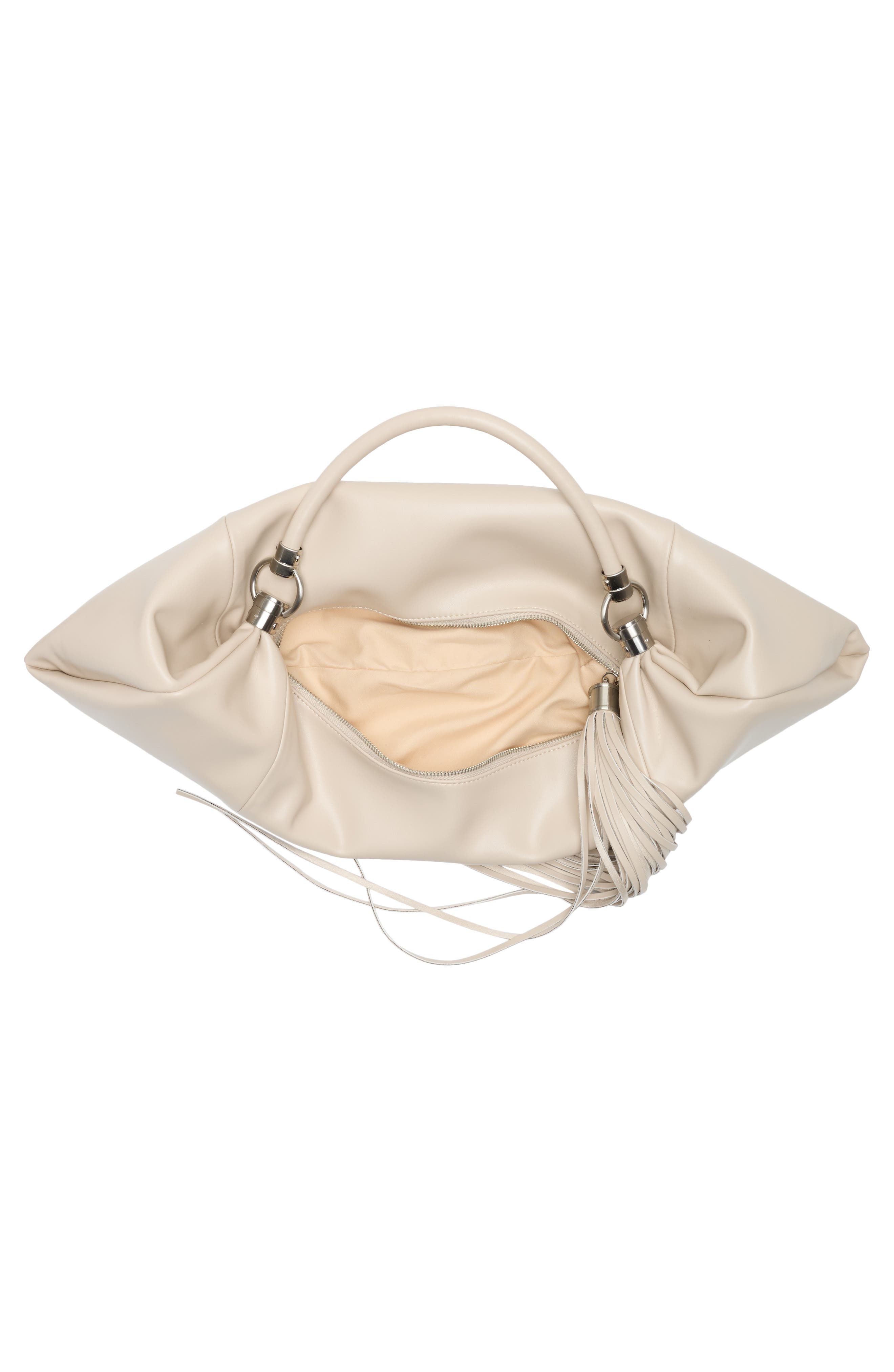 Tassel Shoulder Bag, Alternate, color, ALMOND