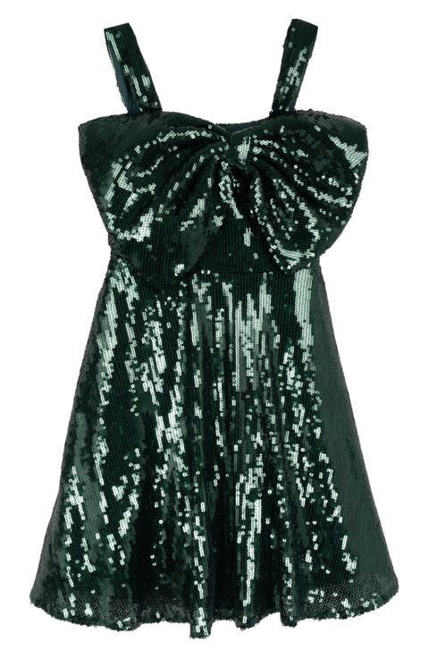 Kids' Sequin Bow Skater Dress