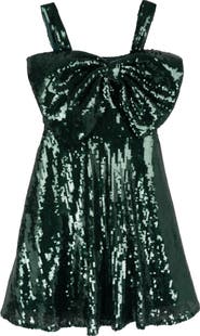 Rare Editions Kids' Sequin Bow Skater Dress