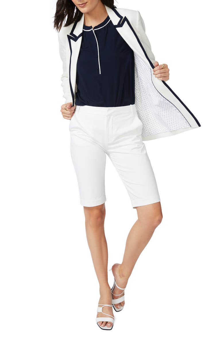 Contrast Collar Linen Blend Blazer, Alternate, color, SOFT ECRU