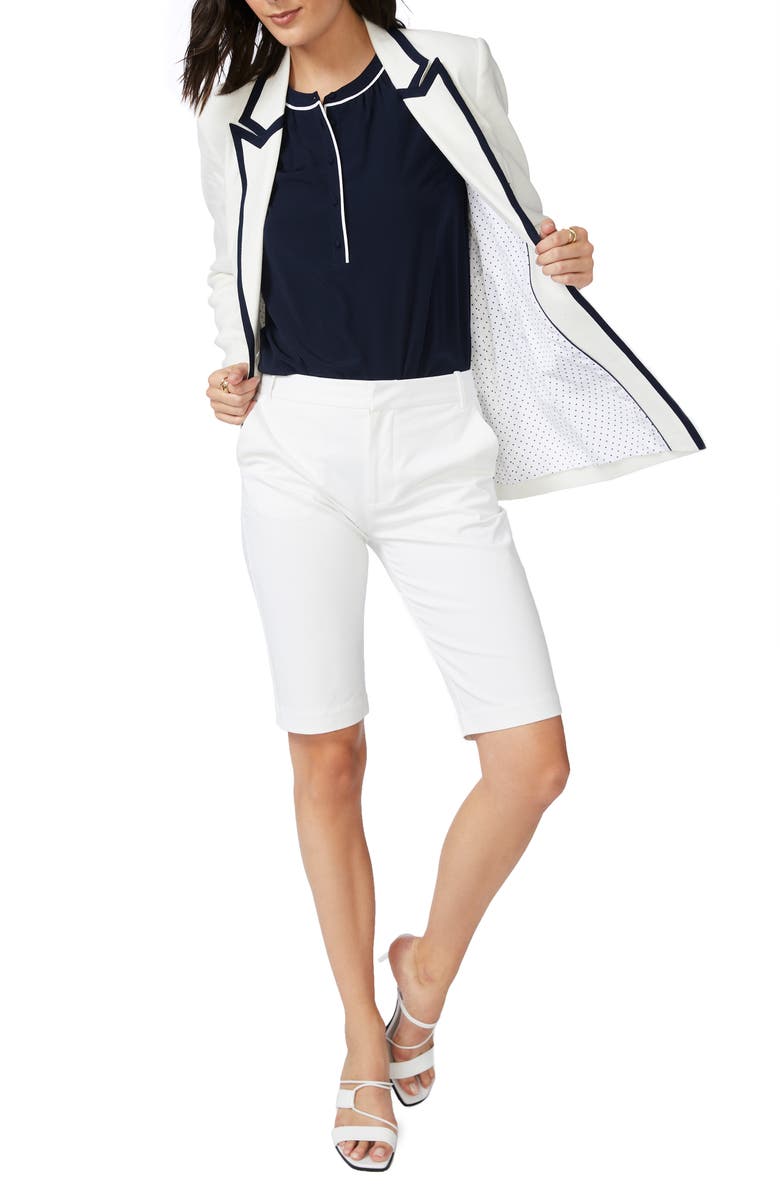 Court & Rowe Contrast Collar Linen Blend Blazer, Alternate, color, 