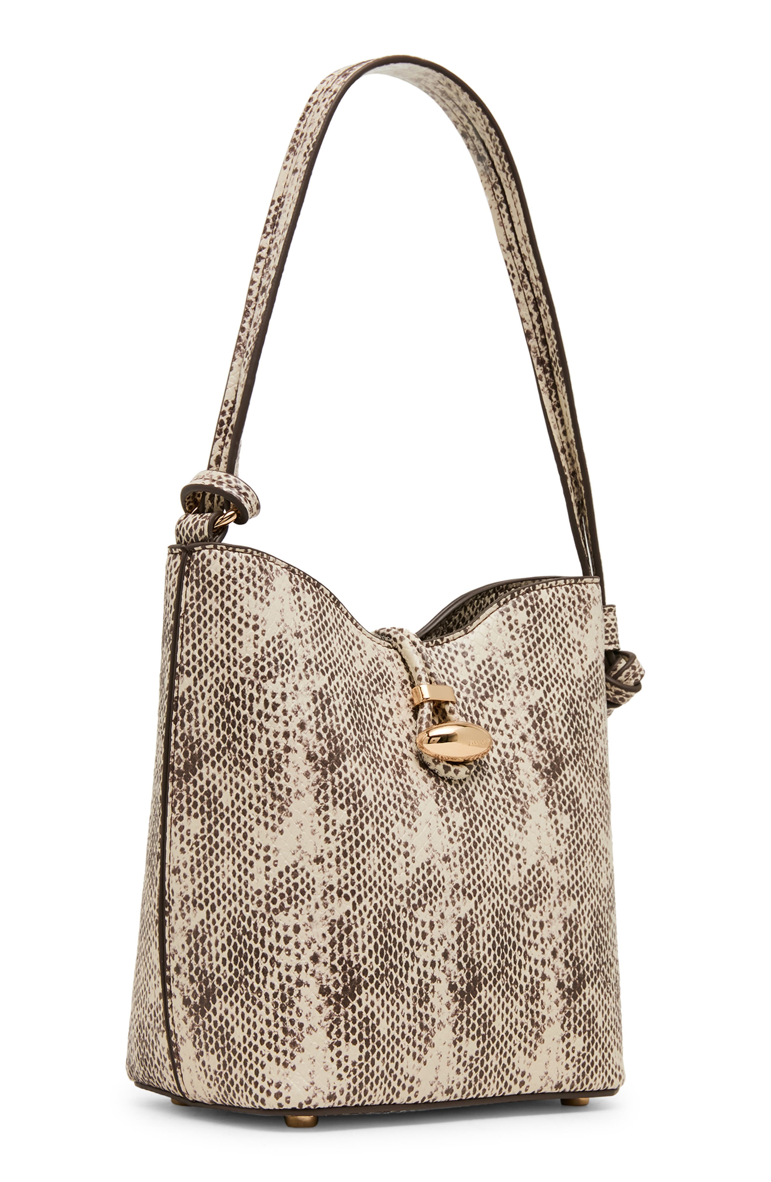 Snakeskin Embossed Faux Leather Small Bucket Bag, Alternate, color, MULTI