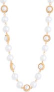 NORDSTROM RACK Faux Pearl Station Long Necklace