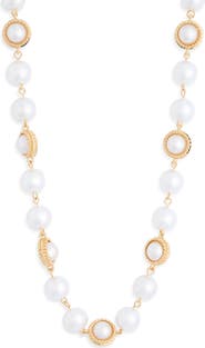 NORDSTROM RACK Faux Pearl Station Long Necklace