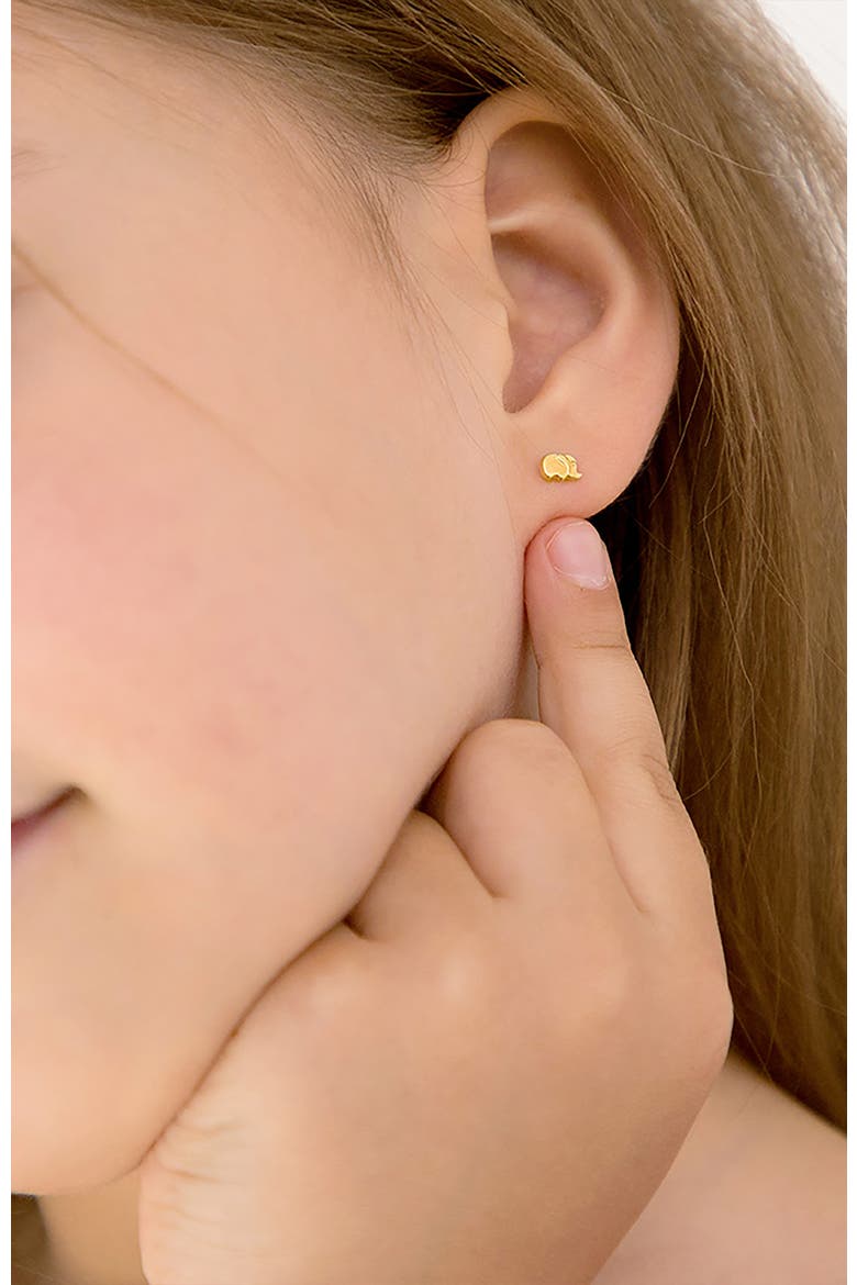 14k Playful Elephant Earrings, Alternate, color, Gold