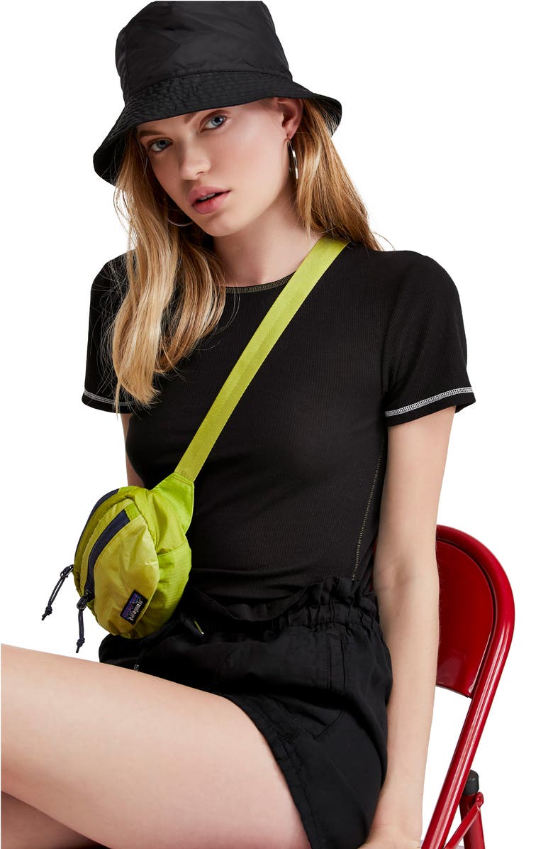 BDG Urban Outfitters Contrast Stitch Ribbed Baby Tee, Alternate, color, 