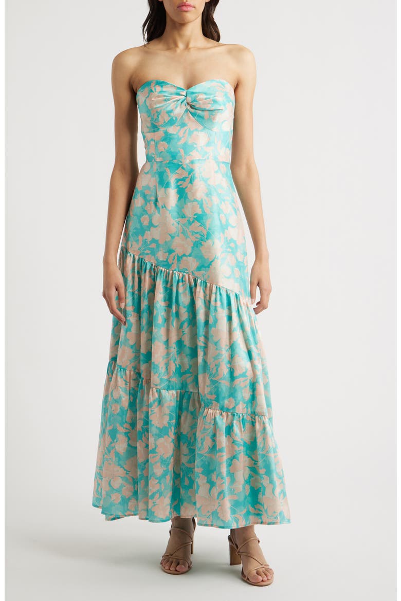 hutch phoebe strapless tiered maxi dress Hutch Phoebe Strapless Tiered Maxi Dress
