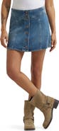 Wrangler Paneled Cotton Denim Miniskirt