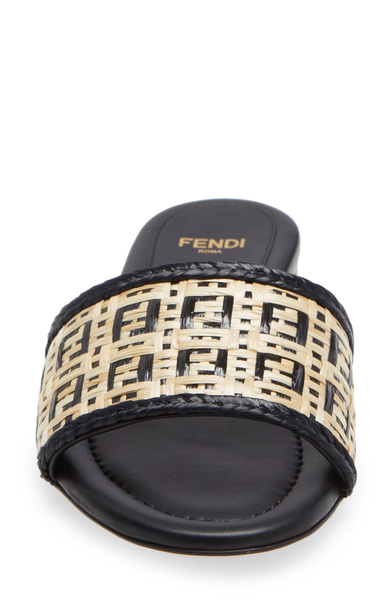 Fendi FF Logo Slide Sandal, Alternate, color, 