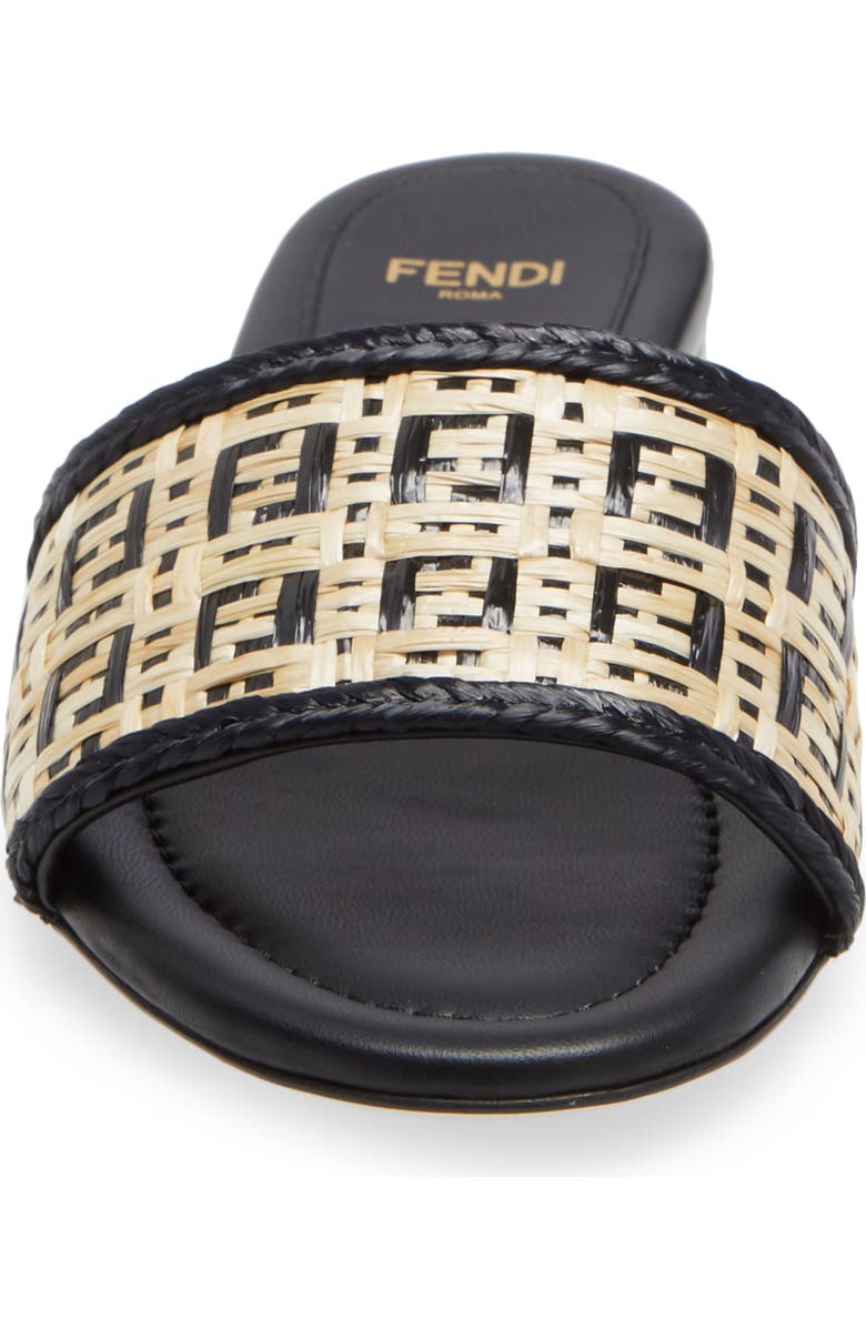 Fendi FF Logo Slide Sandal, Alternate, color,