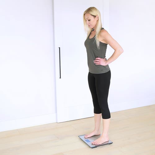 Escali Wide Body Glass Lcd Digital Scale In Gray