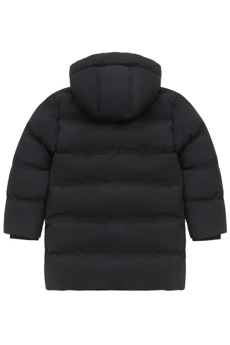 Kids'  Parker Hooded Mid-Length Puffer Jacket, Alternate, color, Black