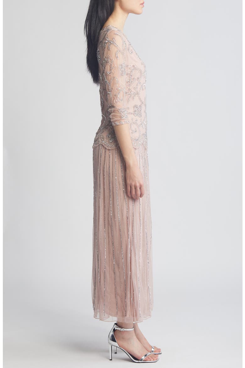 Beaded Chiffon Gown, Alternate, color, LILAC 531