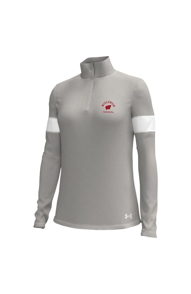 Under Armour Women's Under Armour Gray Wisconsin Badgers Gameday Challenger Quarter-Zip Top, Alternate, color, Gray