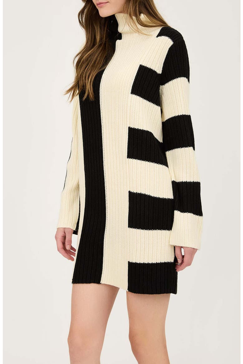 Colorblock Rib Long Sleeve Sweater Dress, Alternate, color, IVORY MULTI