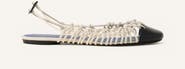 Lanvin Knitline Slingback Ballerina In Leather