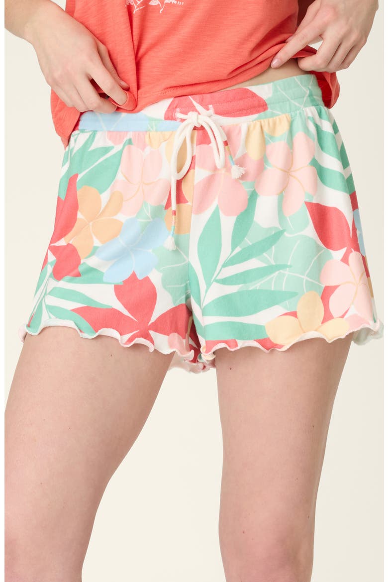 The Coastal Club Jersey Pajama Shorts, Main, color, GREEN MULTI