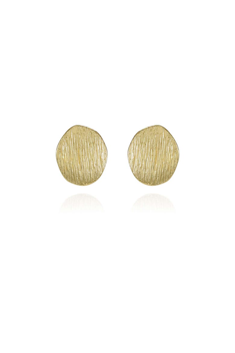 Textured Disc Earrings, Main, color, 14K Gold Plated