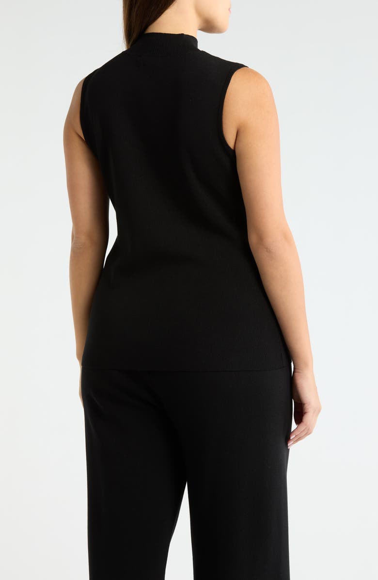 Tahari ASL Sleeveless Mock Neck Sweater, Alternate, color, Black