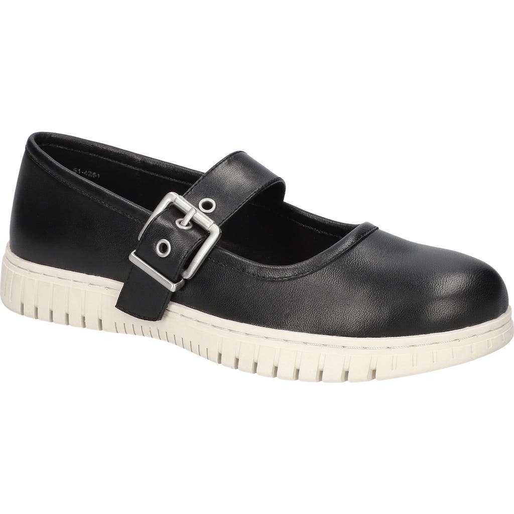 Bella Vita Astro Mary Jane Flat in Black Leather  product