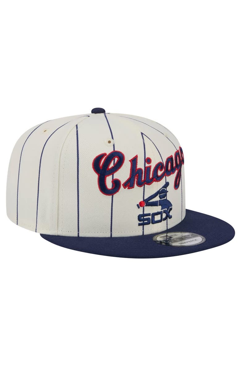New Era Men's New Era Cream Chicago White Sox Jersey Pinstripe 9FIFTY Snapback Hat, Alternate, color, Cream