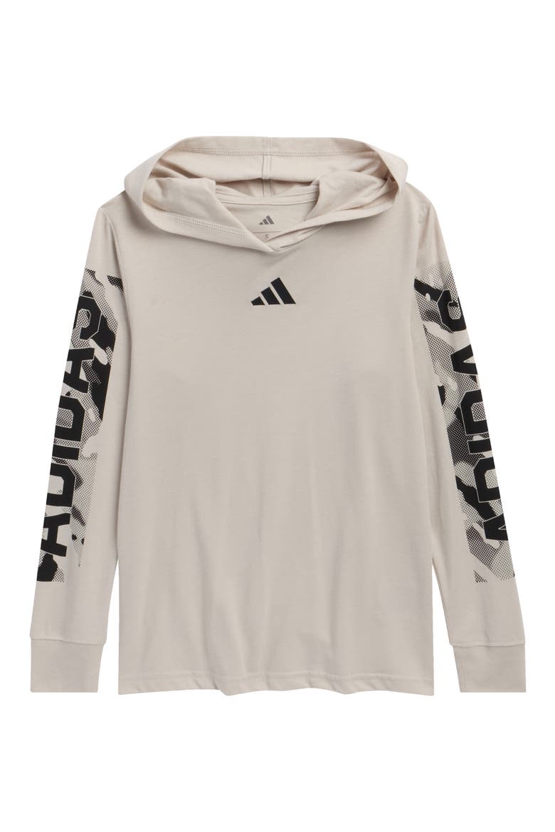 Kids' Long Sleeve Camo Print Hoodie T-Shirt, Main, color, WONDER ALUMINA