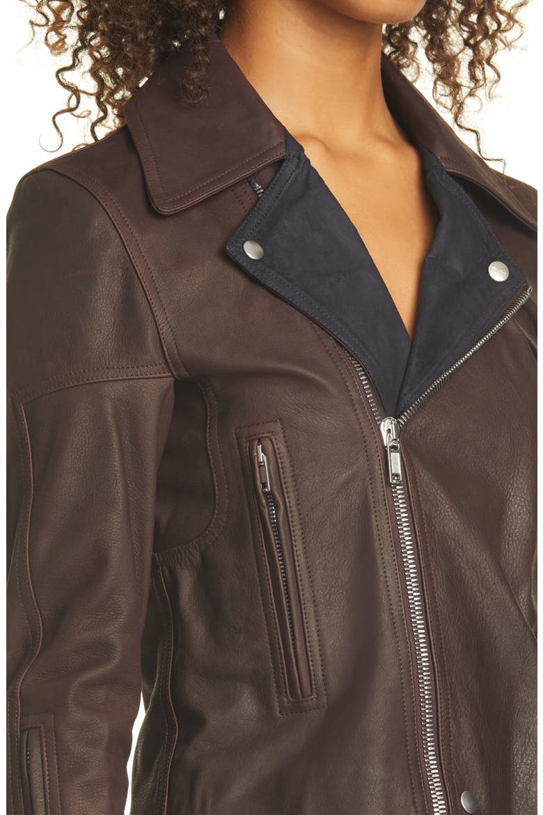 Dracubiker Leather Moto Jacket, Alternate, color, BURGUNDY LAPIS