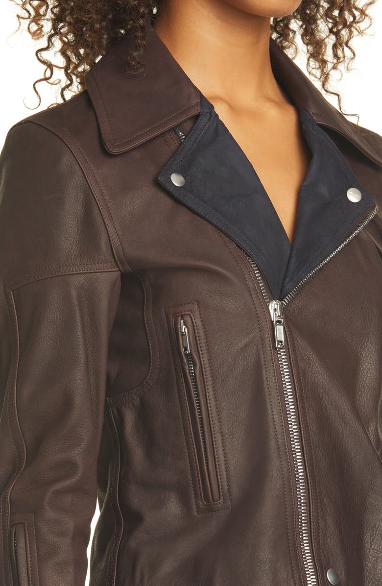 Rick Owens Dracubiker Leather Moto Jacket, Alternate, color,