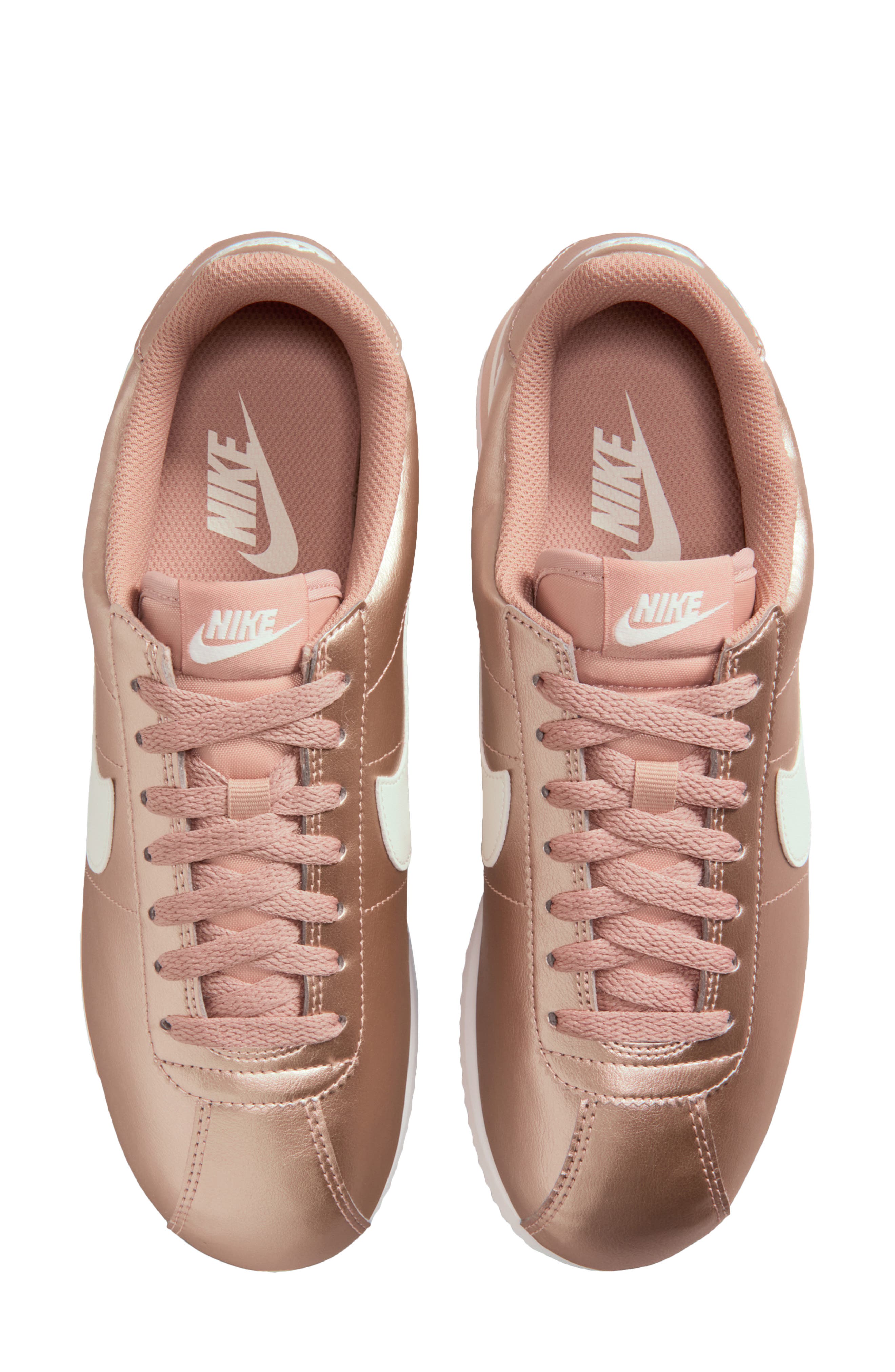 Nike Cortez Sneaker, Alternate, color, Metallic Bronze/ Rose/ Sail