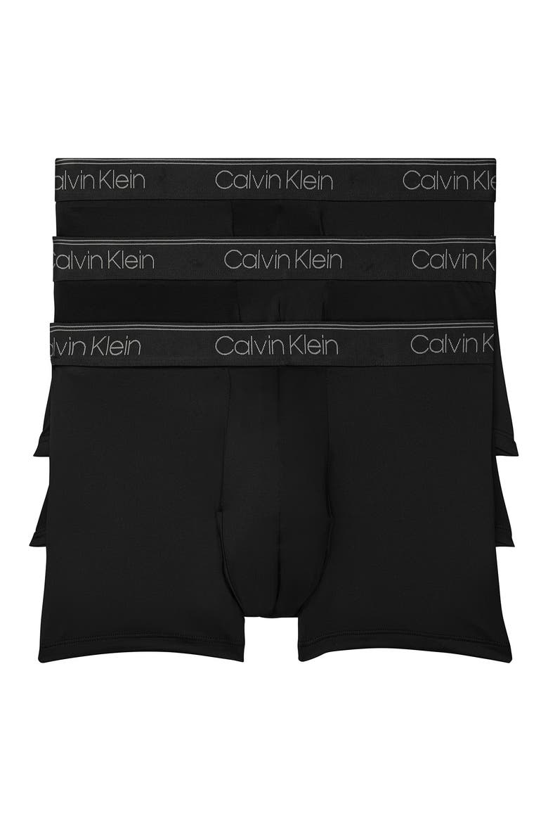 3-Pack Low Rise Microfiber Stretch Trunks, Main, color, BLACK