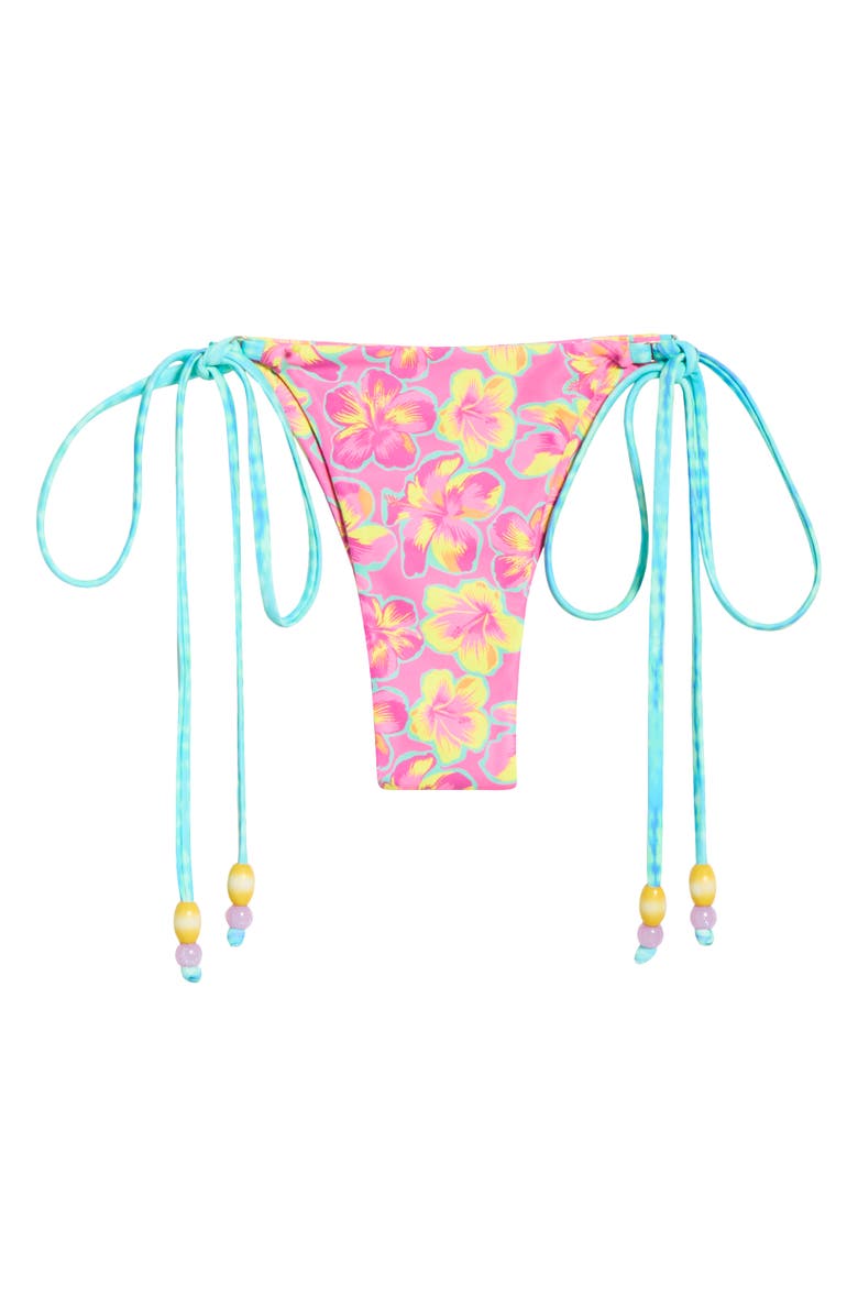 Kulani Kinis Side Tie Thong Bikini Bottoms, Alternate, color, Sun Pop