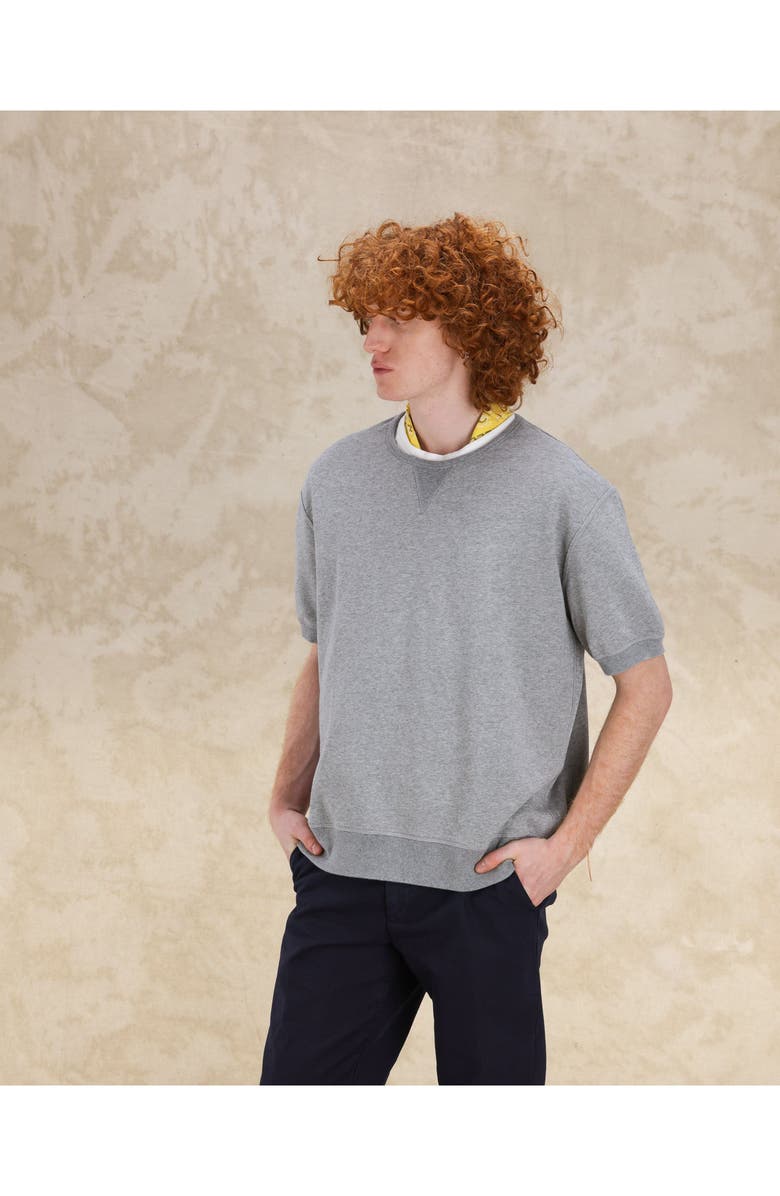 Fortela Ohio Brushed Jersey Short Sleeve Sweatshirt, Alternate, color, Grey