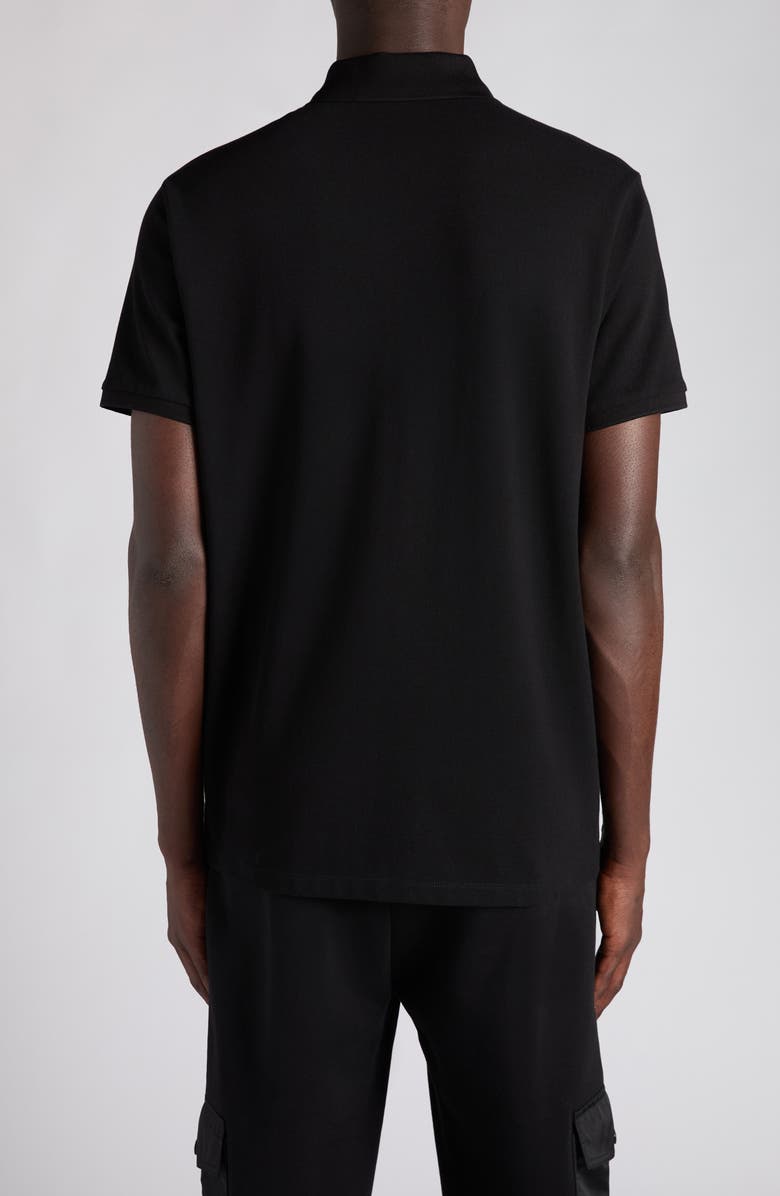 Moncler Logo Patch Pocket Zip Polo, Alternate, color, Black
