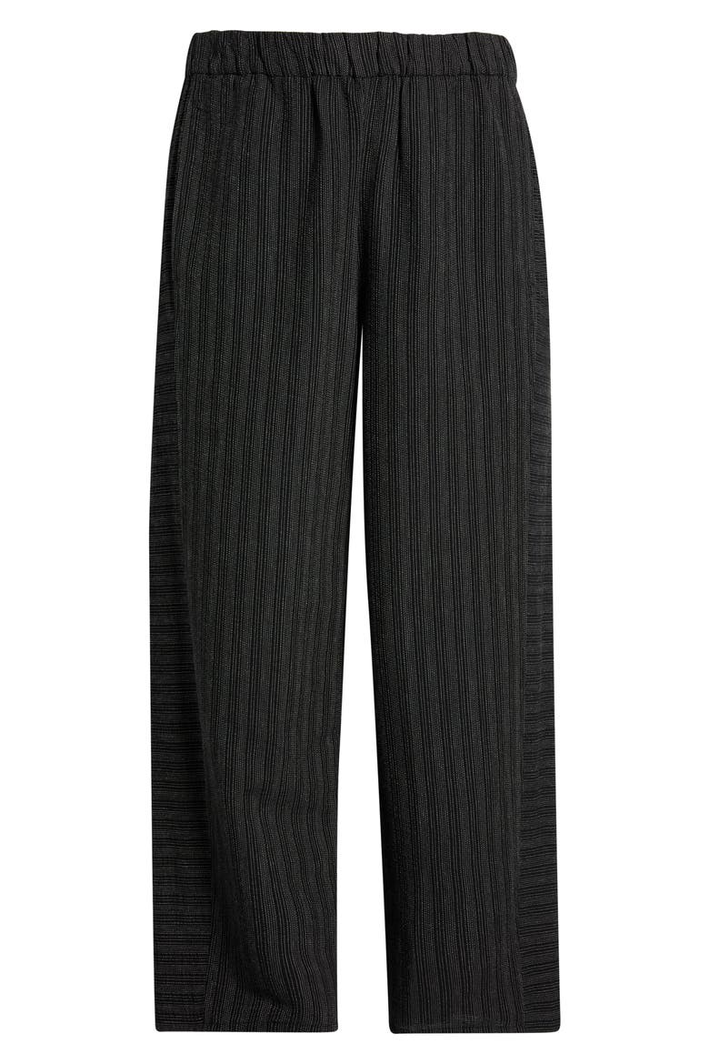 Pinstripe Lantern Ankle Pants, Alternate, color, BLACK/ WHITE