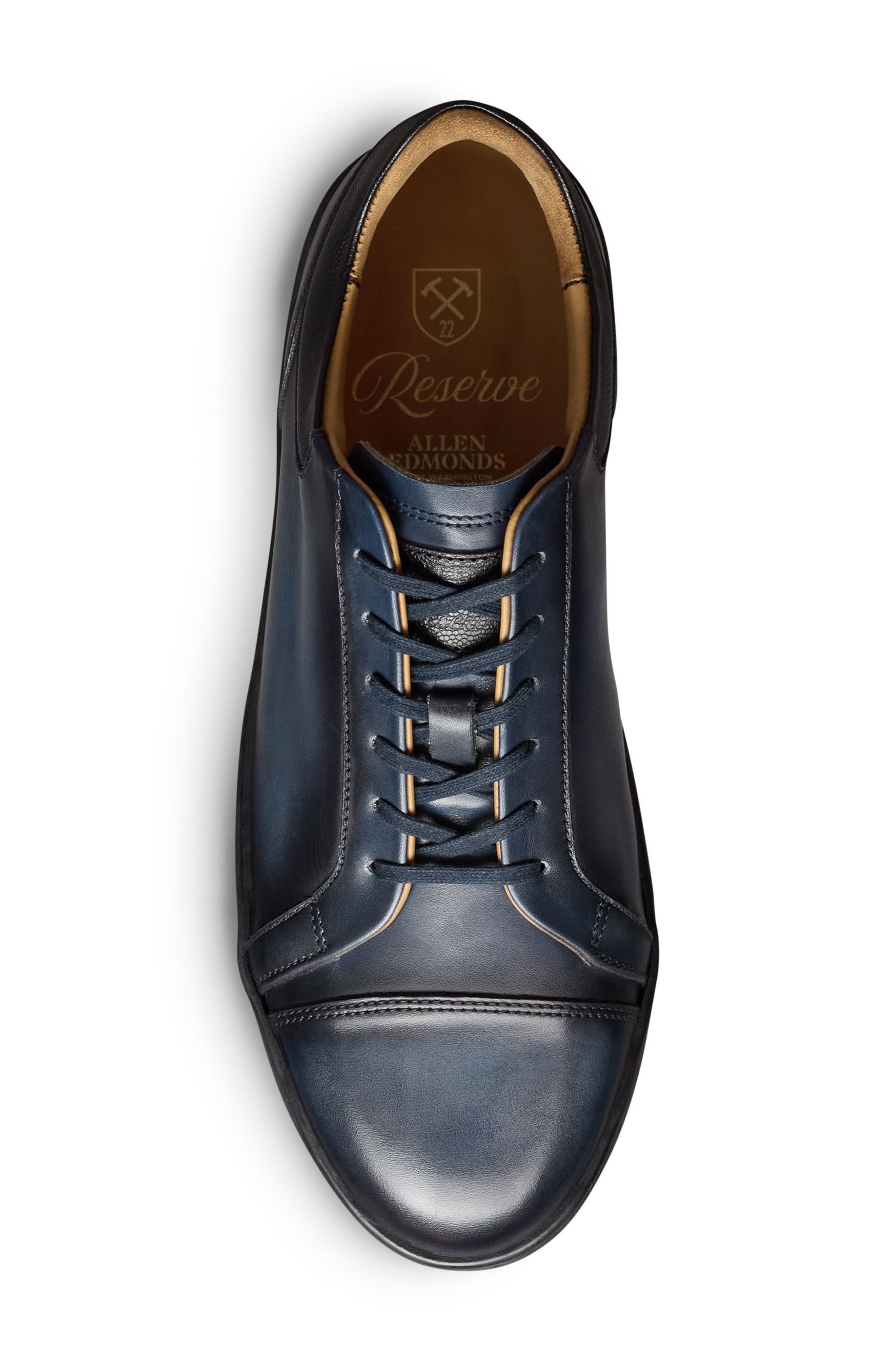 Chambers Croc Embossed Cap Toe Sneaker, Alternate, color, NAVY