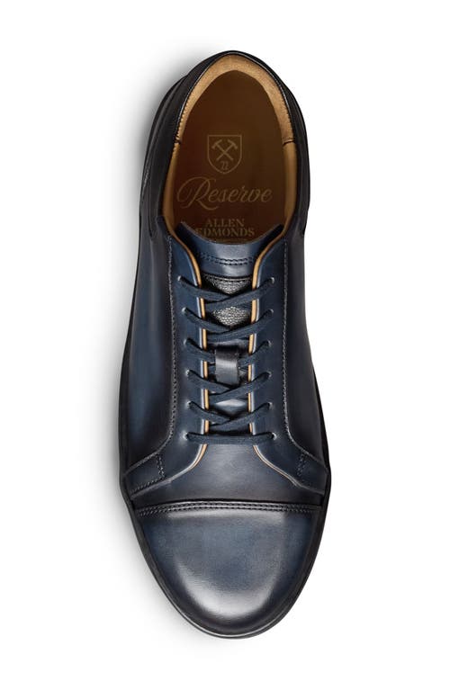 Allen Edmonds Chambers Croc Embossed Cap Toe Sneaker In Blue