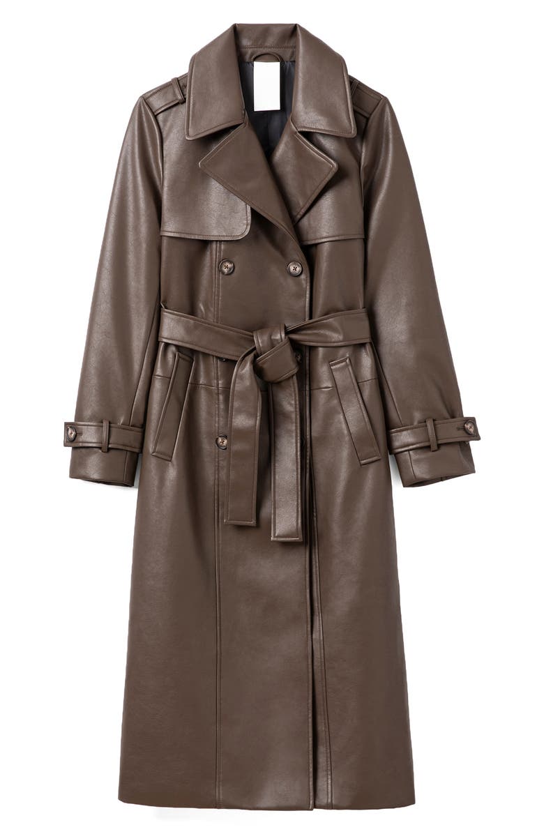 Noize Faux Leather Trench Coat, Alternate, color,