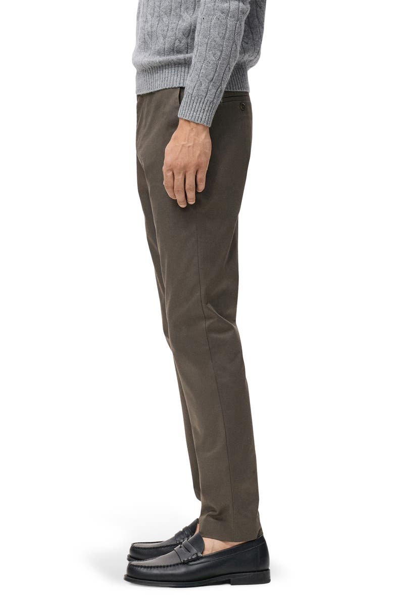 MANGO Dublino Slim Fit Flat Front Stretch Stretch Chinos, Alternate, color, Chocolate