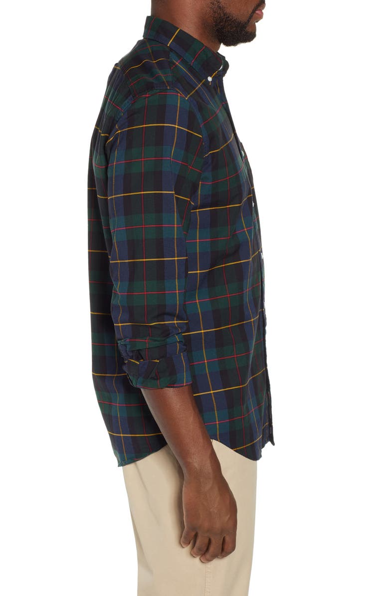 J.Crew Slim Fit Holiday Tartan Pima Cotton Oxford Shirt, Alternate, color, 