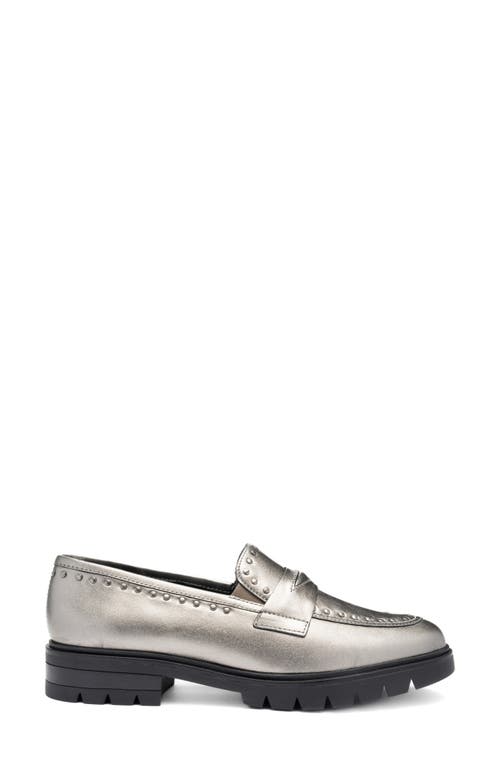 Ara Cardiff Studded Penny Loafer In Silver