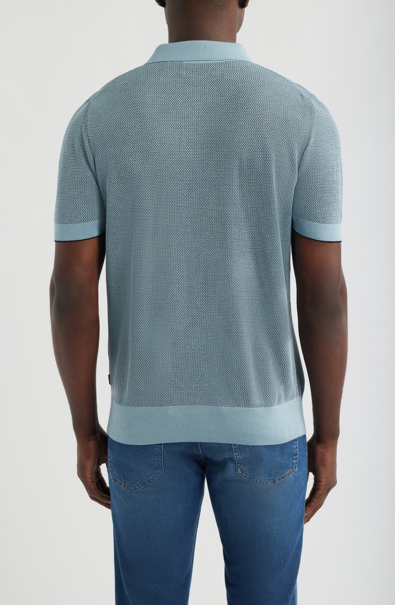 BOSS Camel L-Naldo Silk & Cotton Polo, Alternate, color, Blue