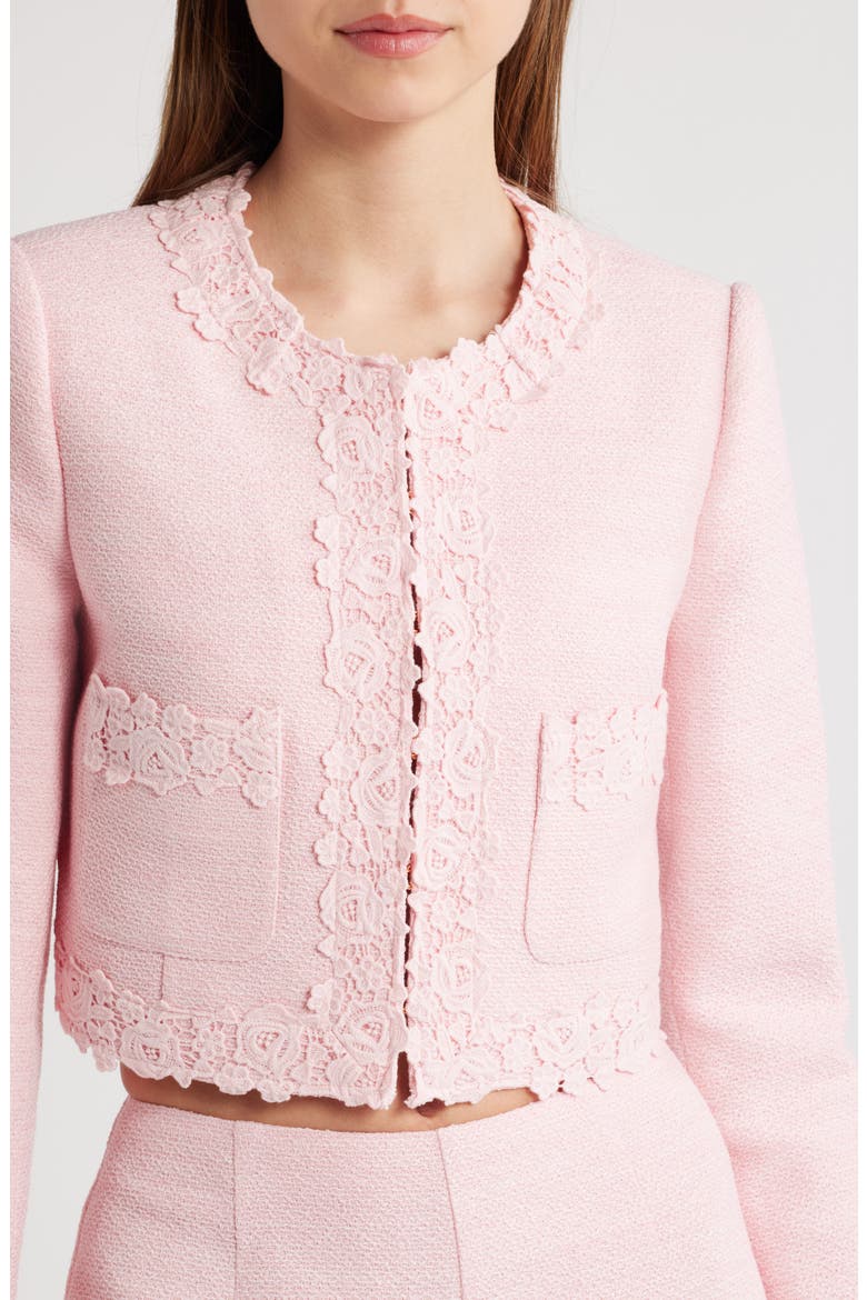 Leilana Lace Accent Crop Jacket, Alternate, color, STRAWBERRY SPRITZ