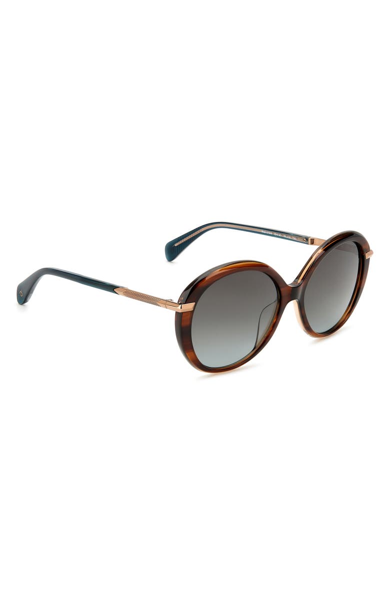 rag & bone 56mm Gradient Round Sunglasses, Alternate, color, Brown Horn/ Grey Shaded