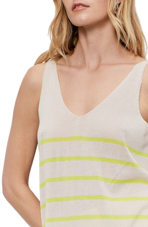 Sanctuary V-neck Knitwear Tank In Muslin Desert Lime Stripe