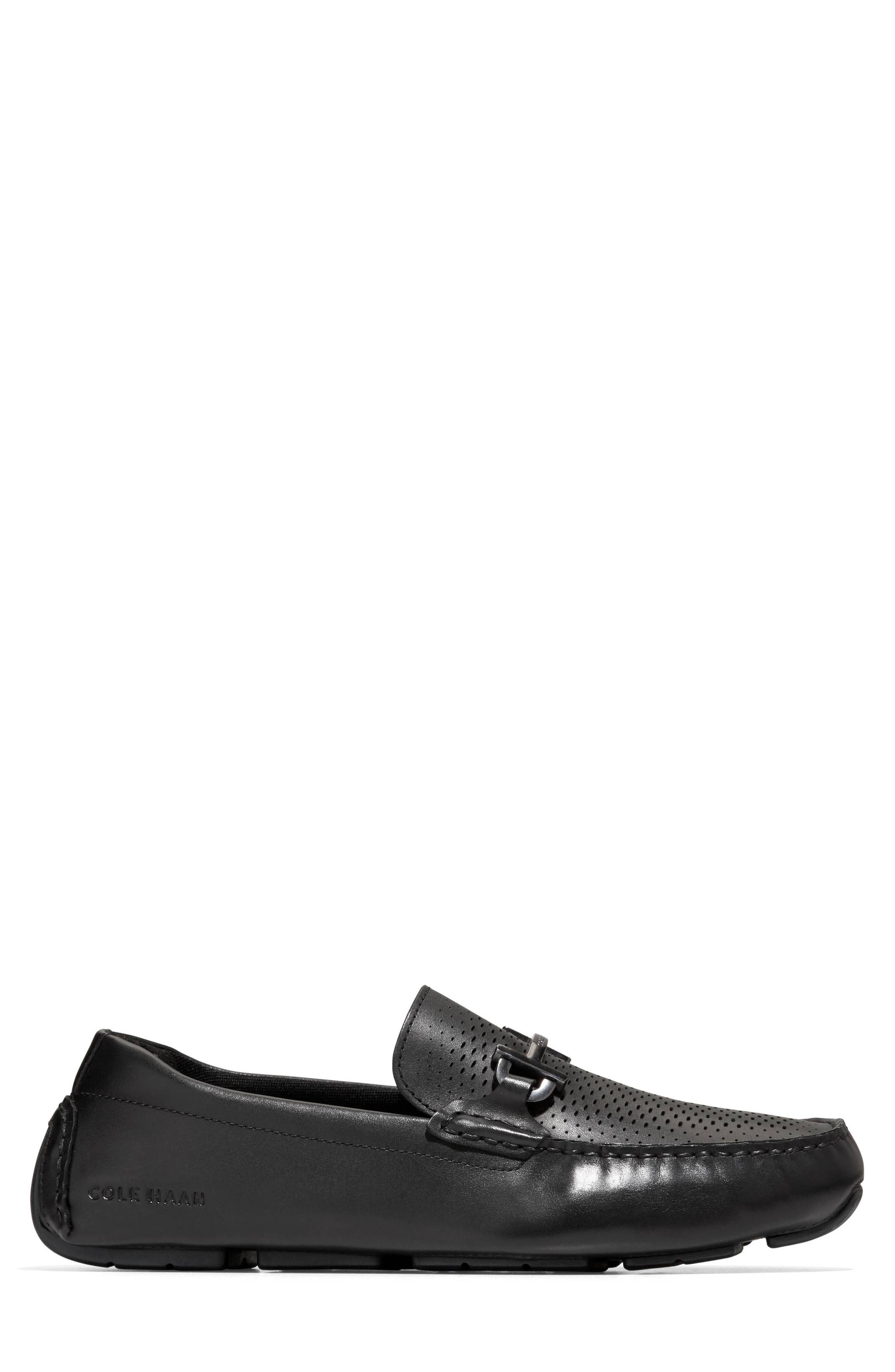Cole Haan Grand Laser Bit Driving Loafer, Alternate, color, Black/ Black