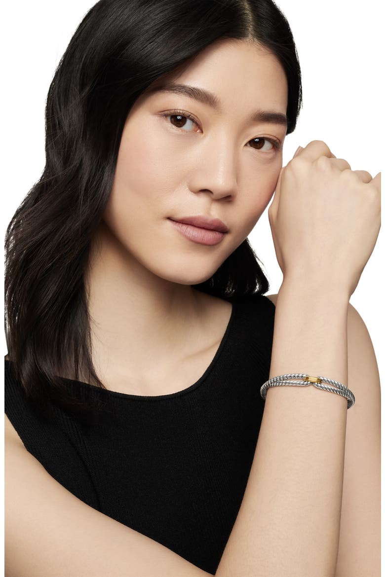 Cable Loop Bracelet with 18K Gold, Alternate, color, YELLOW GOLD/ STERLING SILVER